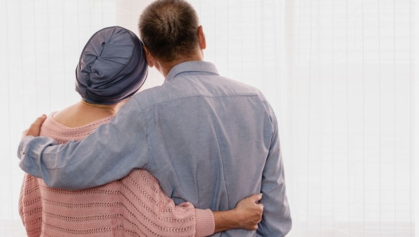 Man and woman in an embrace