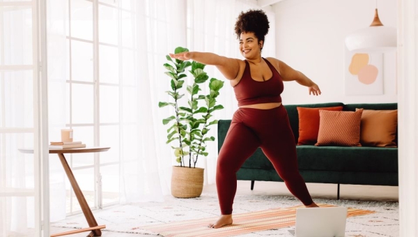 woman doing yoga